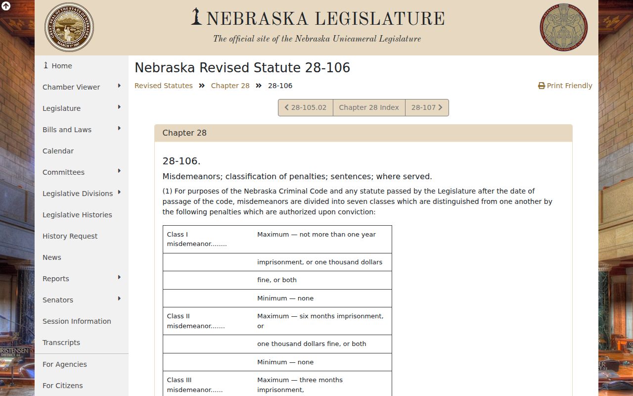 Nebraska misdemeanor penalty statute used to read Bartley court records