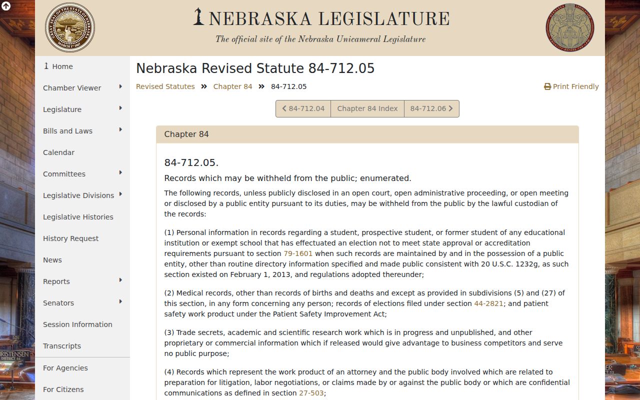 McCook criminal record limits under Nebraska public records exceptions