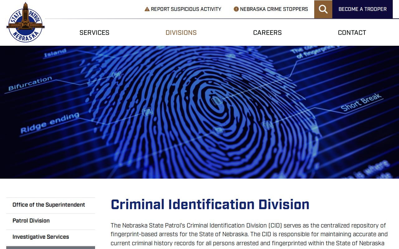 Red Willow County criminal history repository information