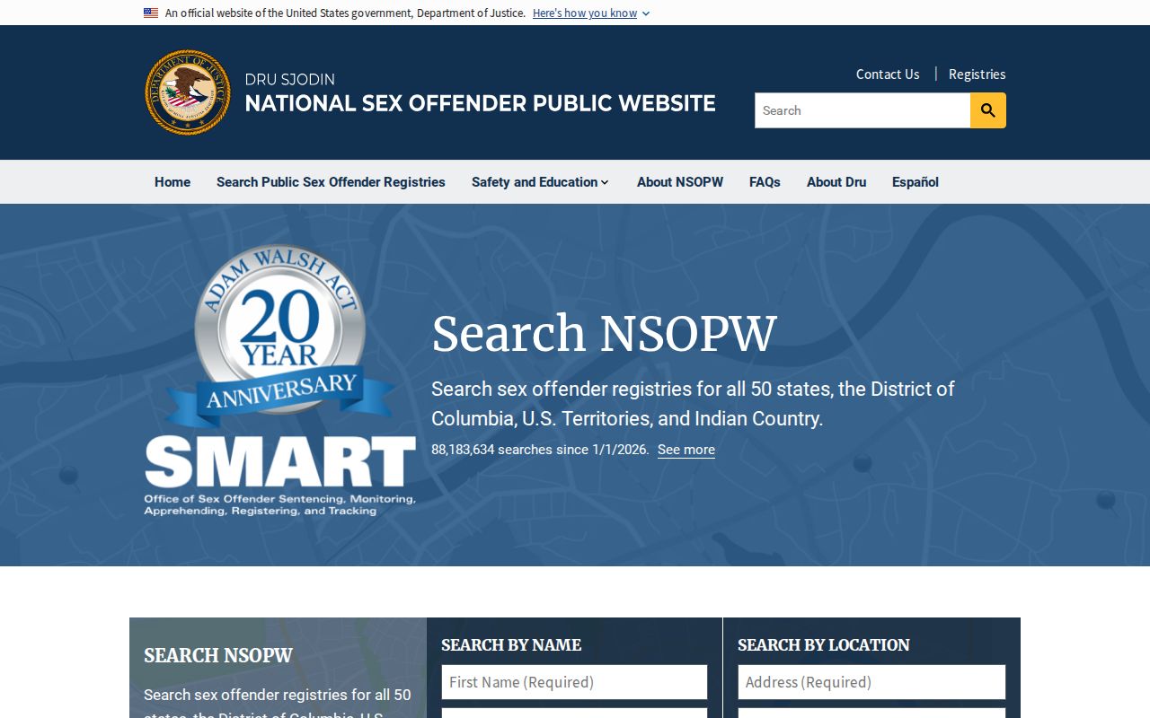 National search layer for a Red Willow County sex offender check