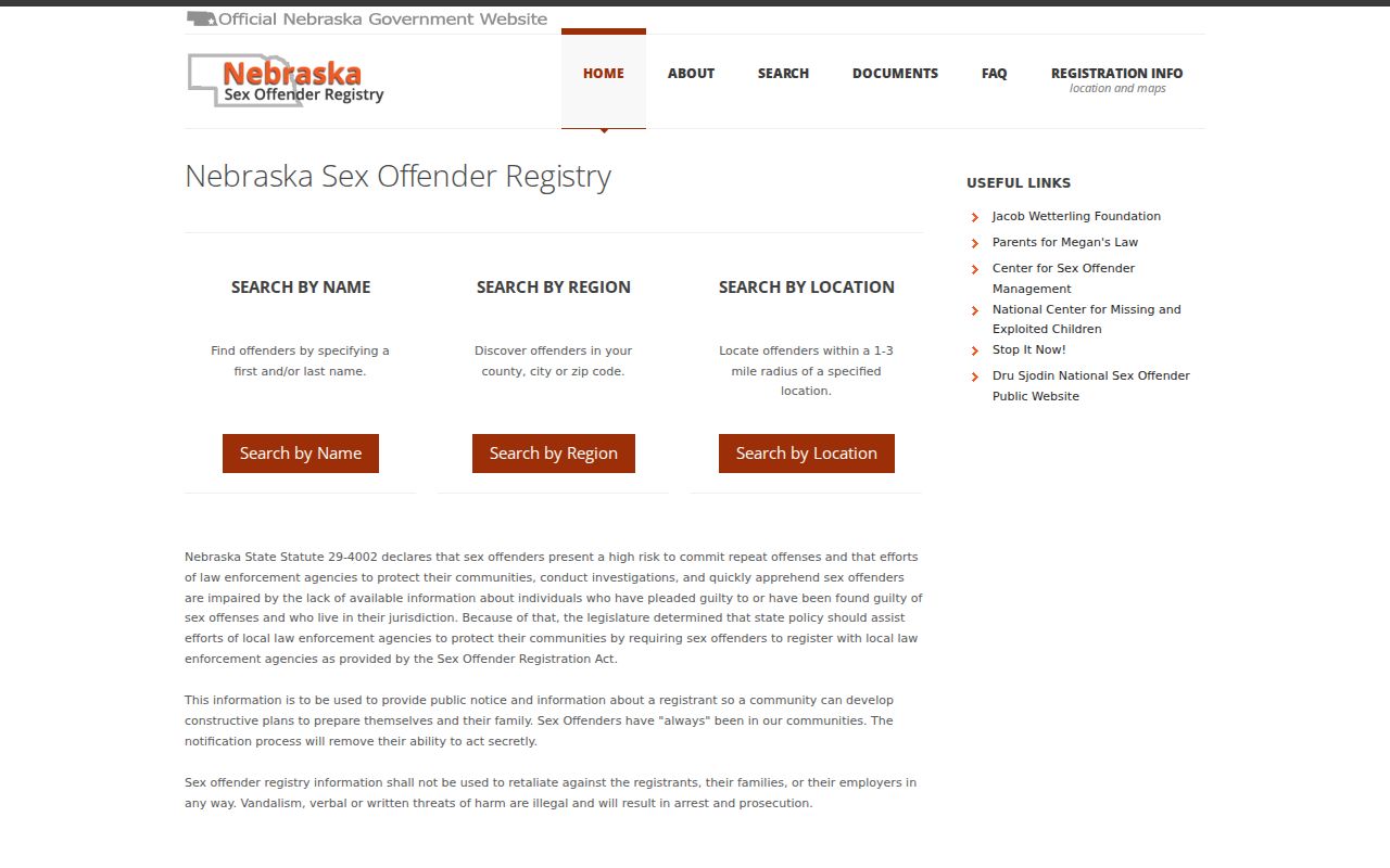 Red Willow County sex offender check on the Nebraska registry