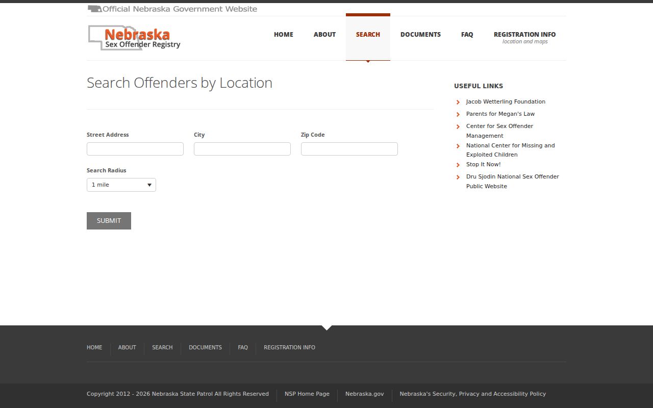 Red Willow County sex offender location and radius search